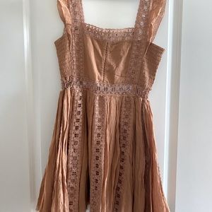 Free People Tan Lace Dress